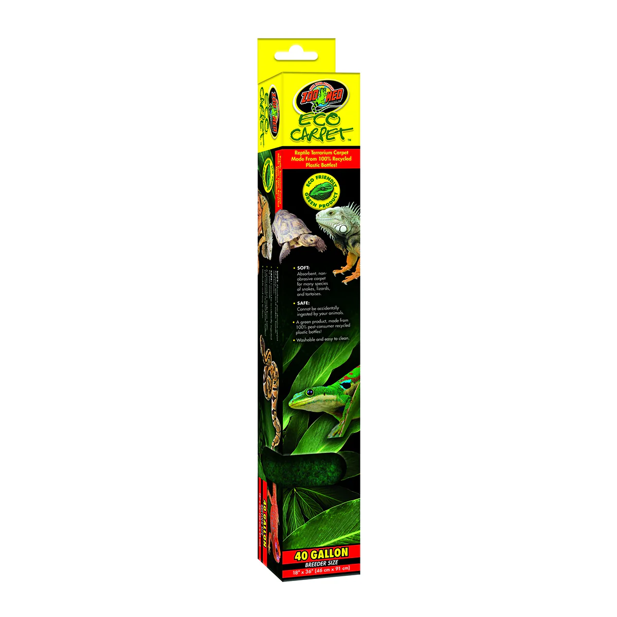Zoo Med Eco Carpet Reptile Terrarium Carpet, Green, 40 Gallon - Image 1