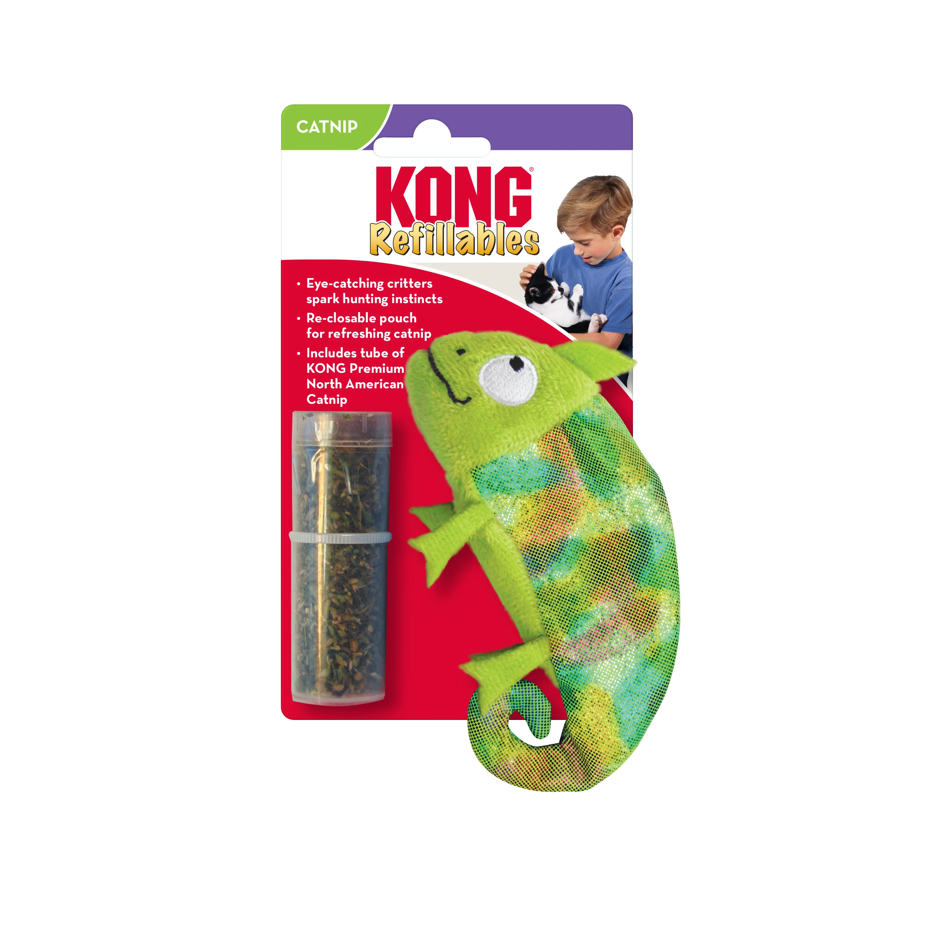 Kong Cat Toy Refillables Chameleon with Catnip - Image 1