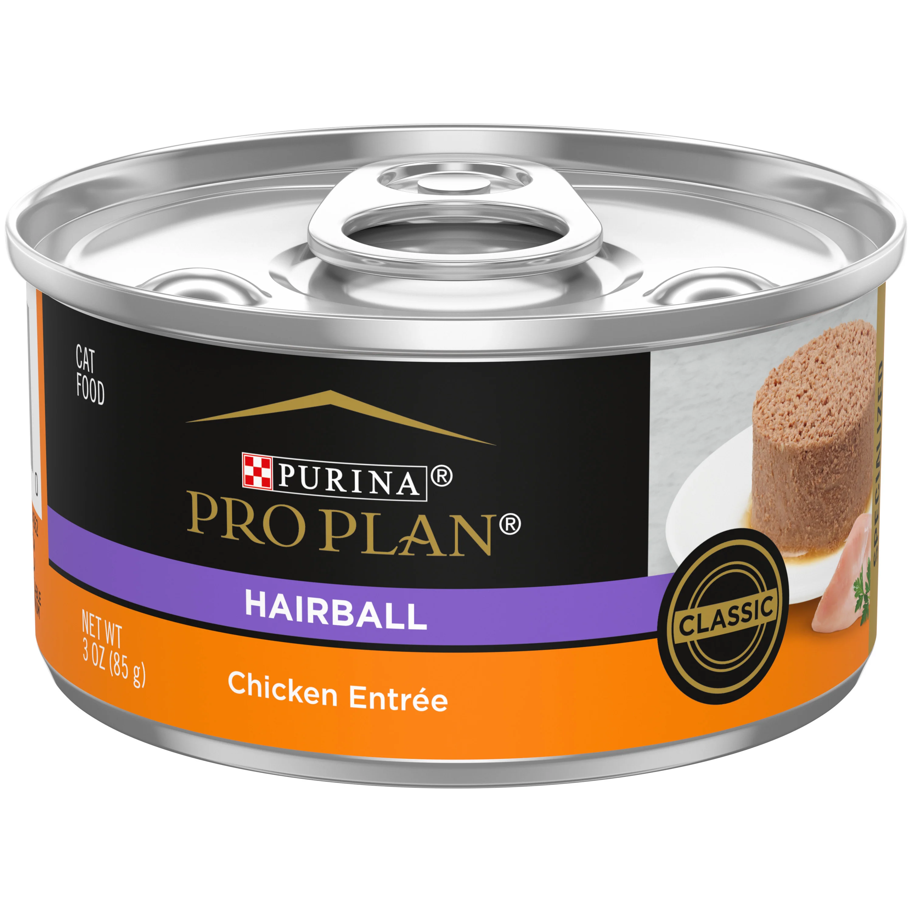 Purina Pro Plan Hairball Control Cat Food Wet Pate, Hairball Chicken Entrée 3oz can - Image 1