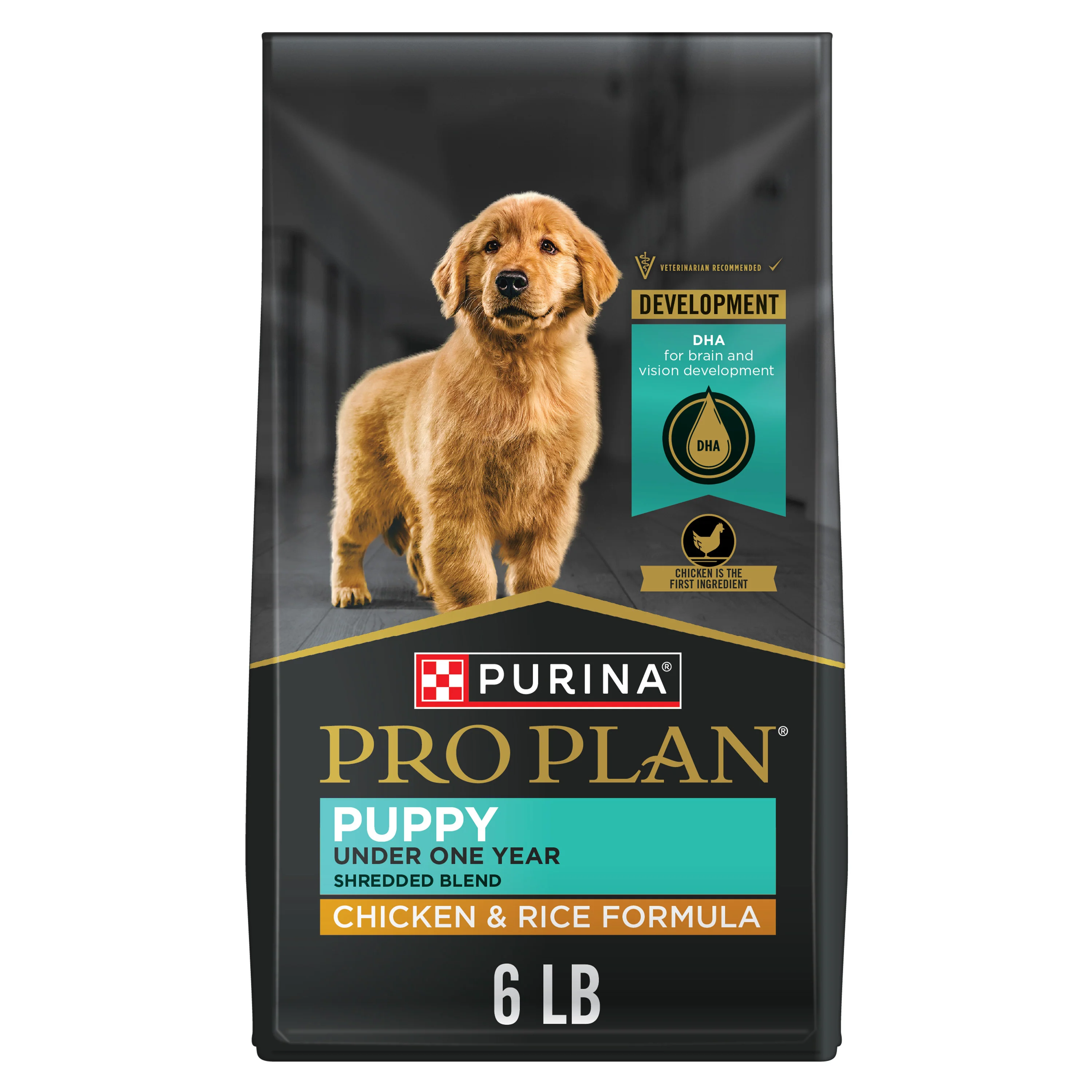 Purina Pro Plan High Protein Puppy Food Shredded Blend Chicken & Rice Formula 6lb - Image 1