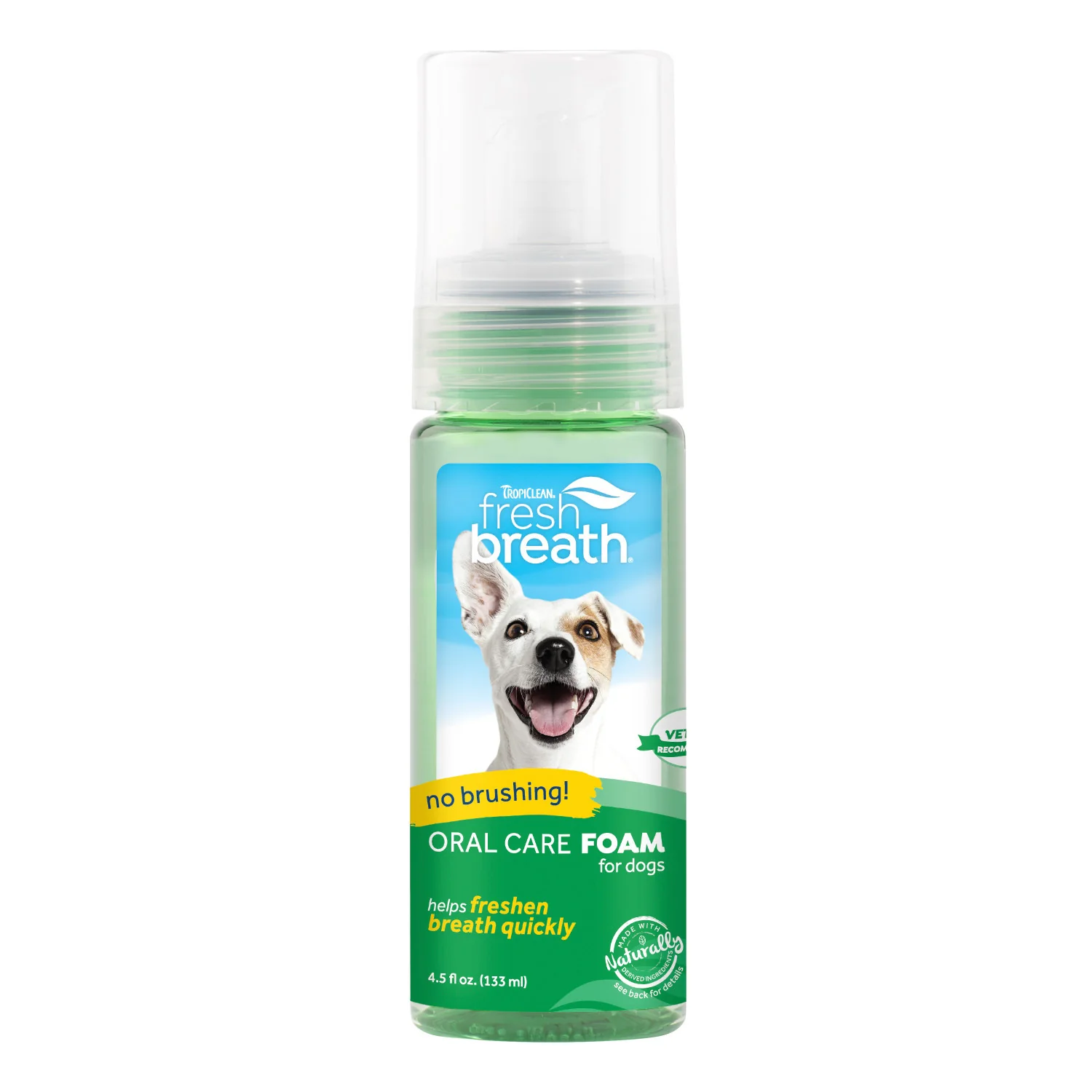 TropiClean Fresh Breath Mint Foam for Pets, 4.5oz - Image 1