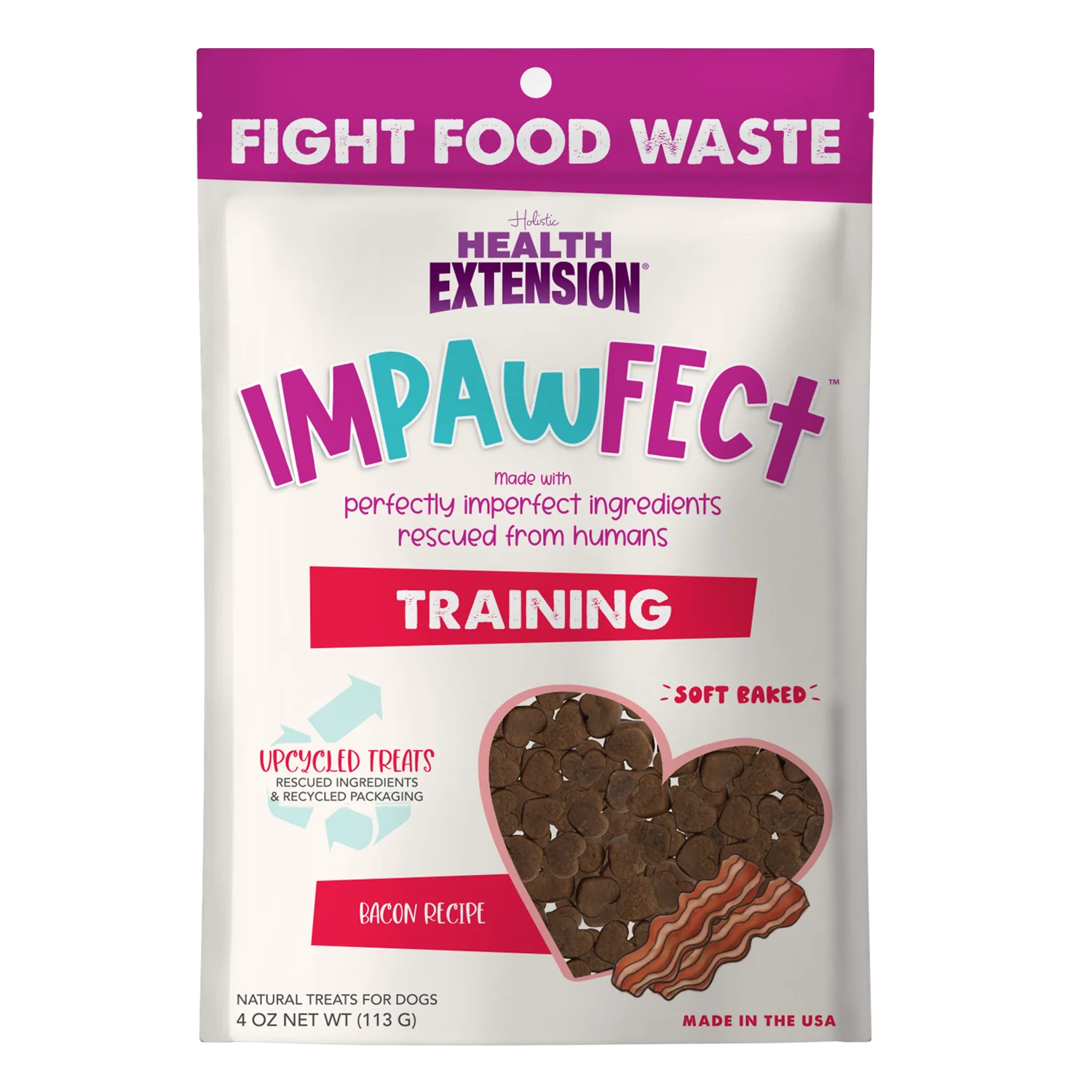 Health Extension Pet Care - Impawfect Bacon Training Treats 4 oz - Image 1