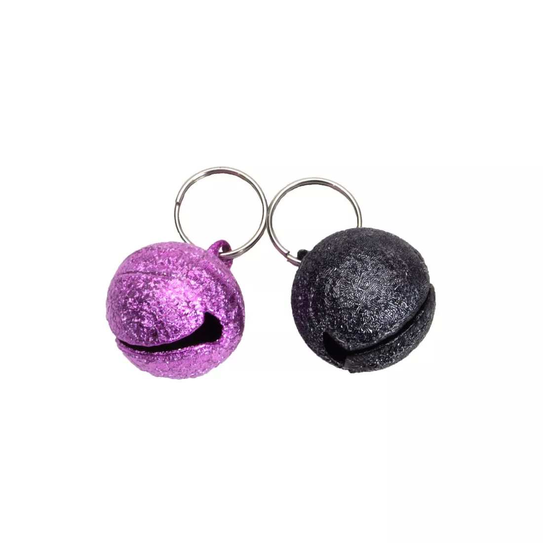 Coastal Frosted Designer Cat Bells Black and Purple Bells 2pk - Image 1