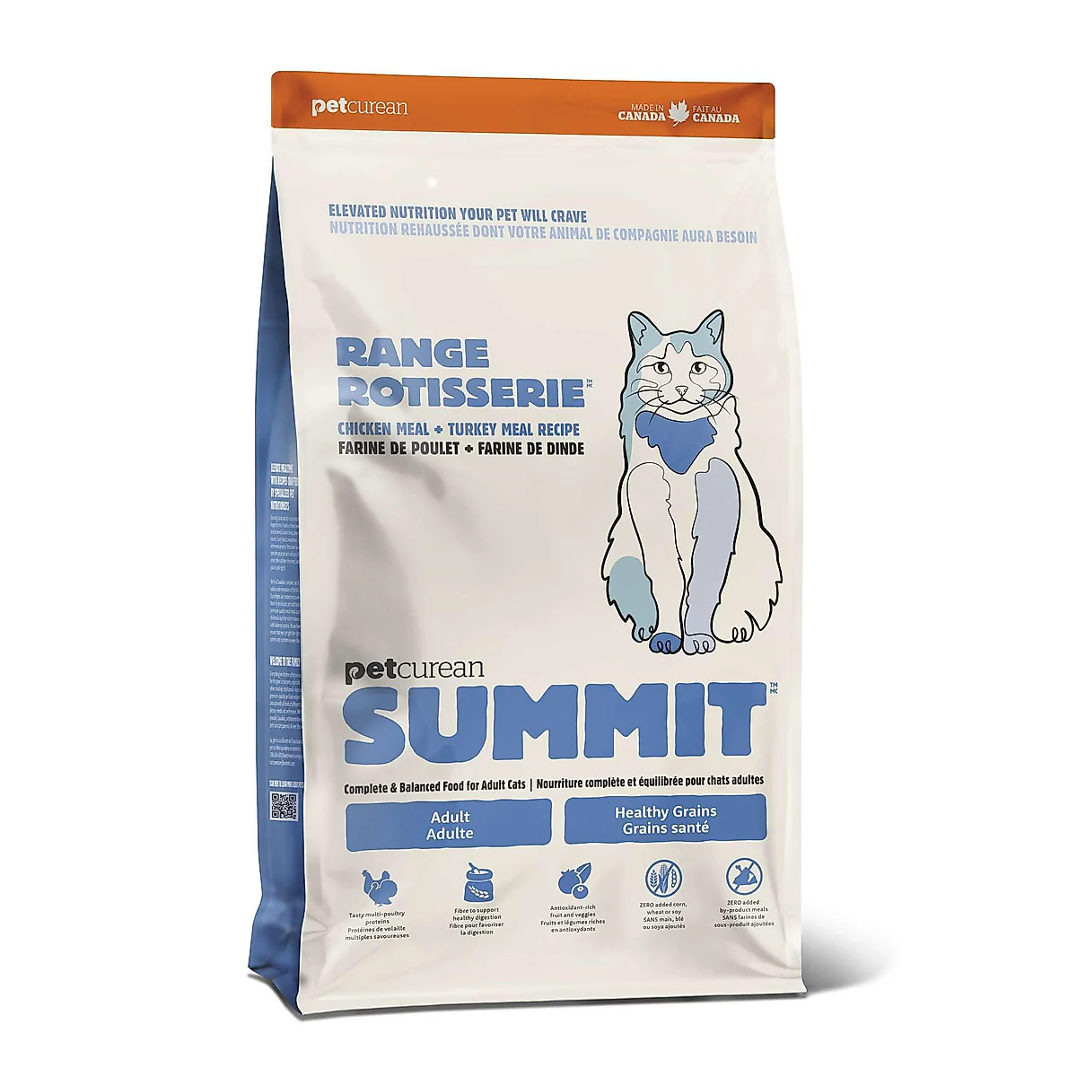 Petcurean Summit Range Rotisserie, Dry Cat Food, Chicken Meal and Turkey Meal 3lb Bag - Image 1
