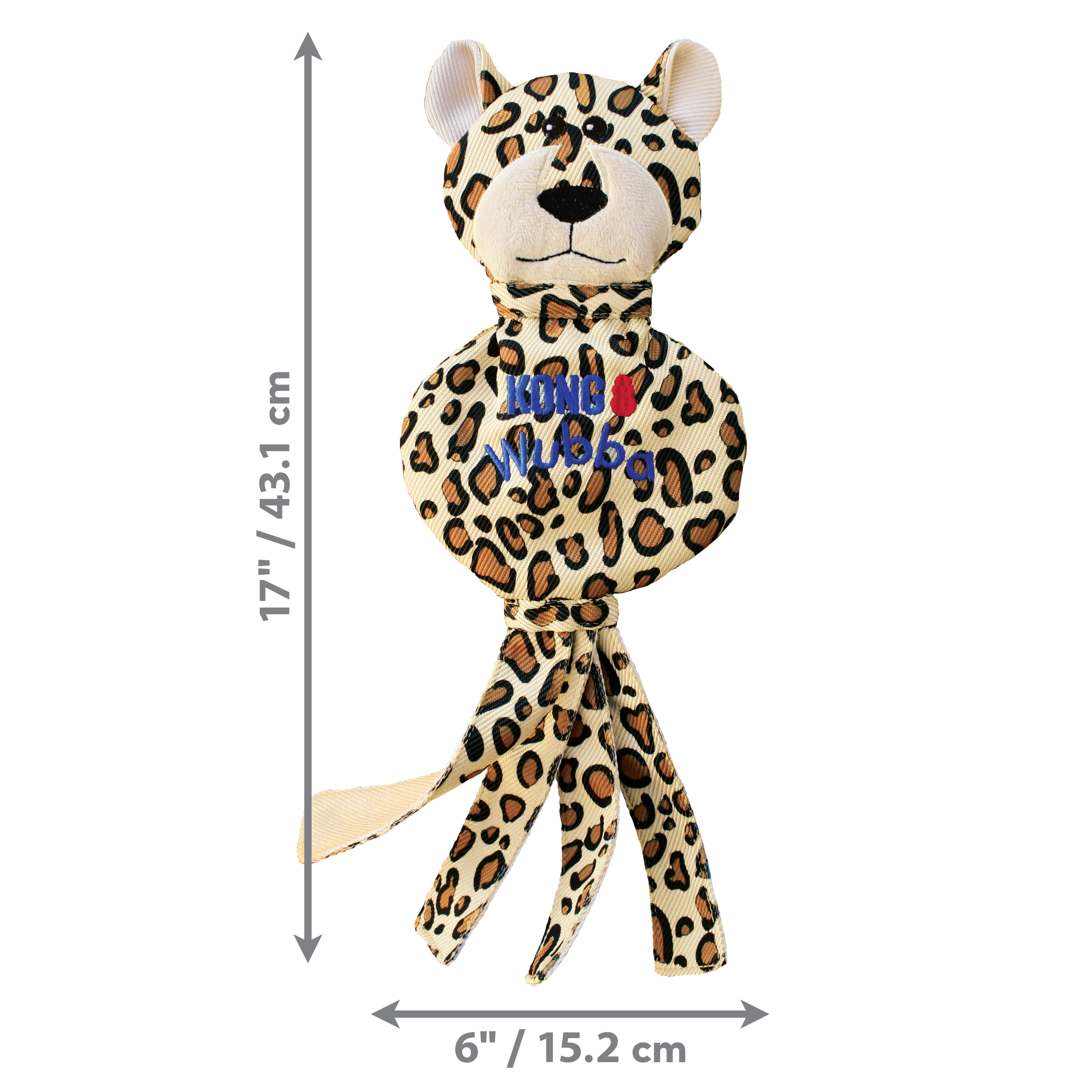 Kong Dog Toy Wubba No Stuff Cheetah Large - Image 1