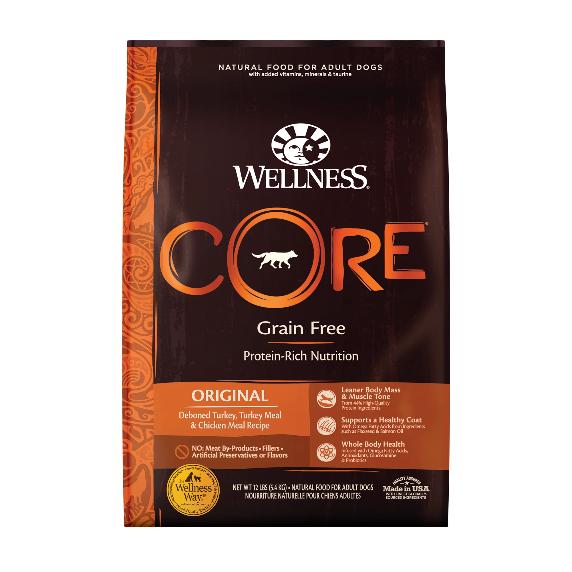Wellness CORE Natural Grain Free Dry Dog Food Original Turkey & Chicken 12lb Bag - Image 1