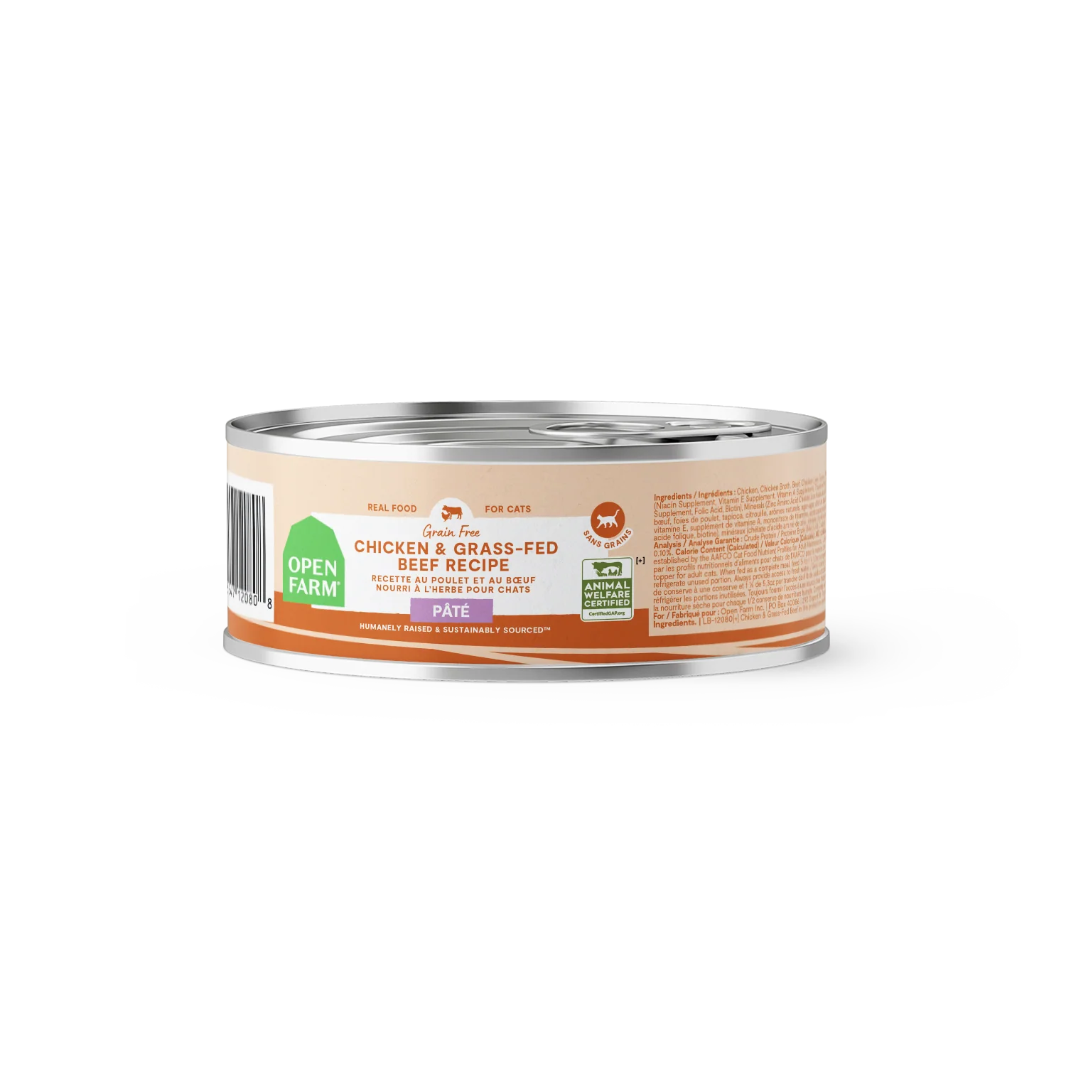 Open Farm Chicken & Grass-Fed Beef Pâté For Cats 5.3oz Can
