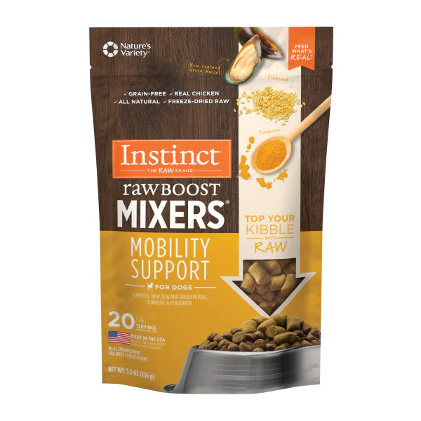 Instinct Freeze-Dried Raw Boost Mixers Grain-Free Mobility Support Recipe Dog Food Topper 5.5oz Bag - Image 1