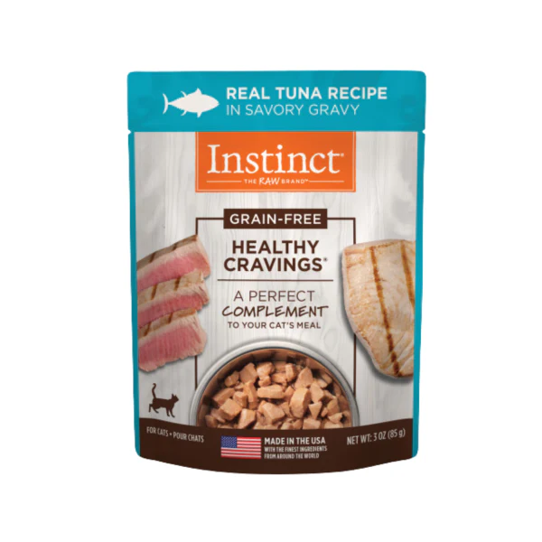 Instinct Healthy Cravings Grain-Free Real Tuna Recipe in Savory Gravy Wet Cat Food Topper 3oz Pouch - Image 1