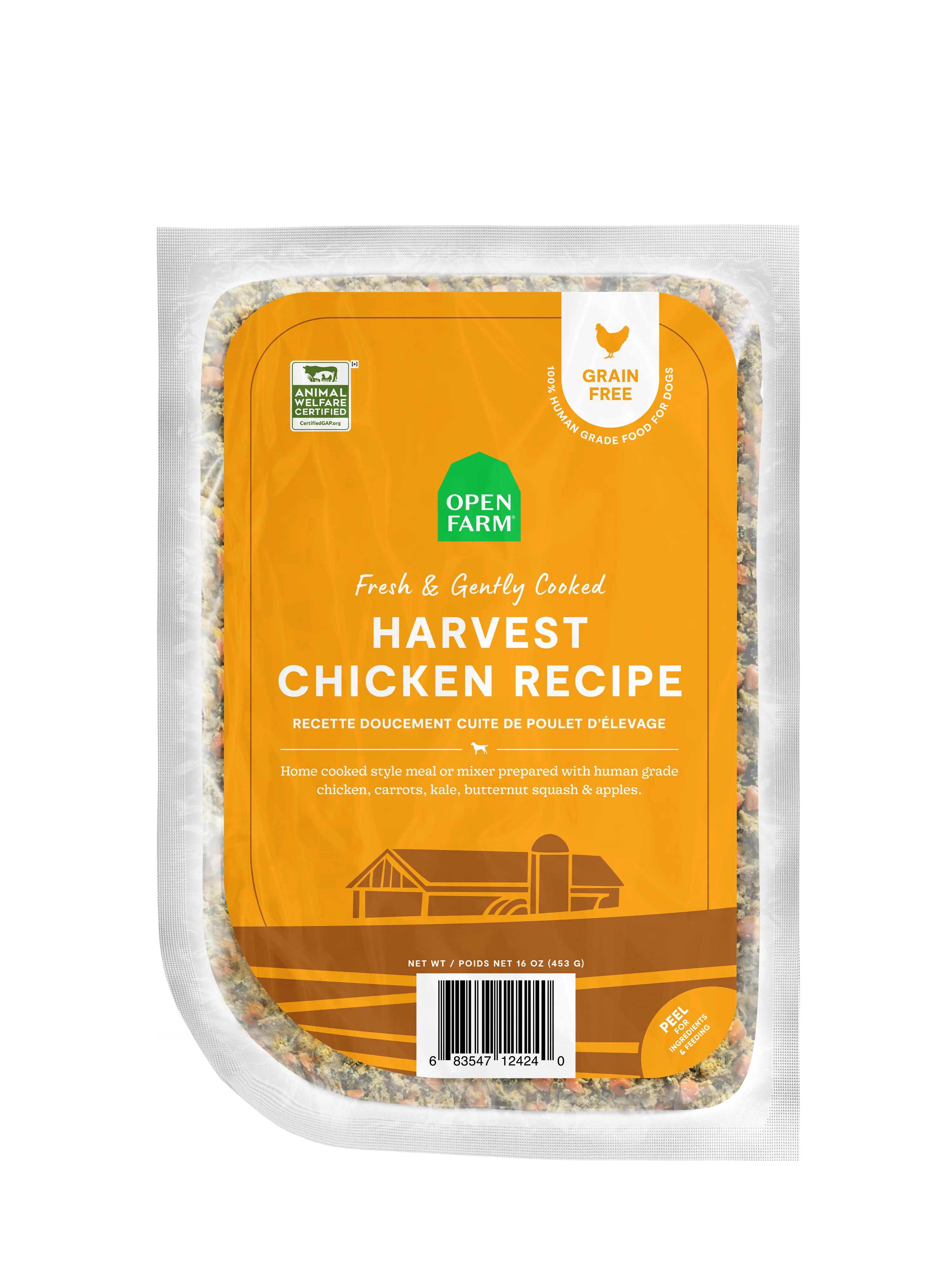 Open Farm Harvest Chicken Recipe Gentlly Cooked For Dogs 16oz Pouch