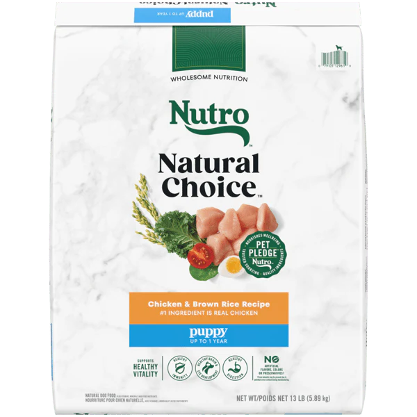 Nutro Natural Choice Dry Dog Food Puppy Chicken & Brown Rice Recipe 13lb bag - Image 1
