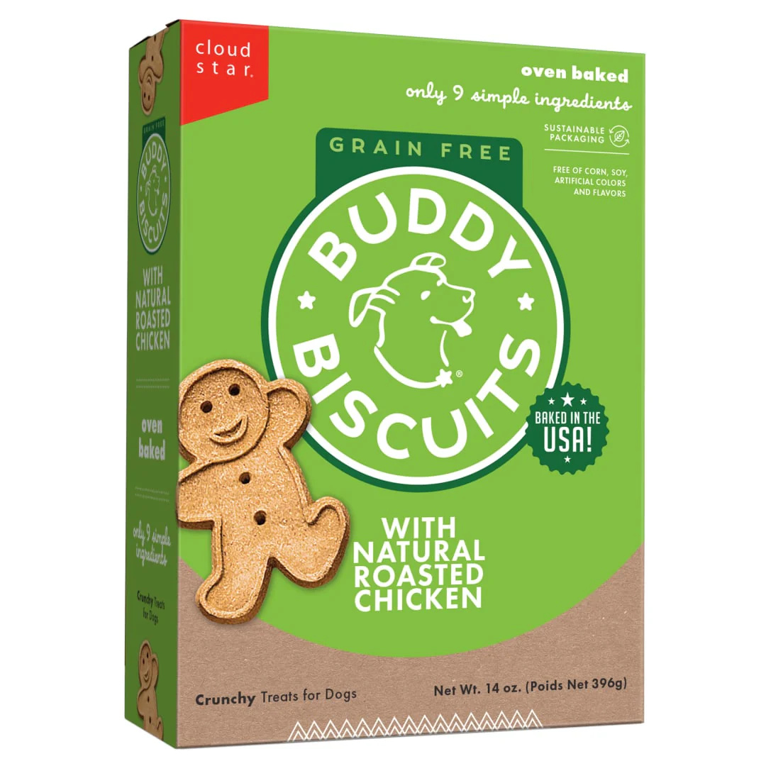 Cloud Star Buddy Biscuits Crunchy Grain Free Dog Treats, Chicken, 14 oz. Box - Image 1