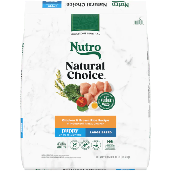 Nutro Natural Choice Dry Dog Food Large Breed Puppy Chicken & Brown Rice Recipe 30lb bag - Image 1