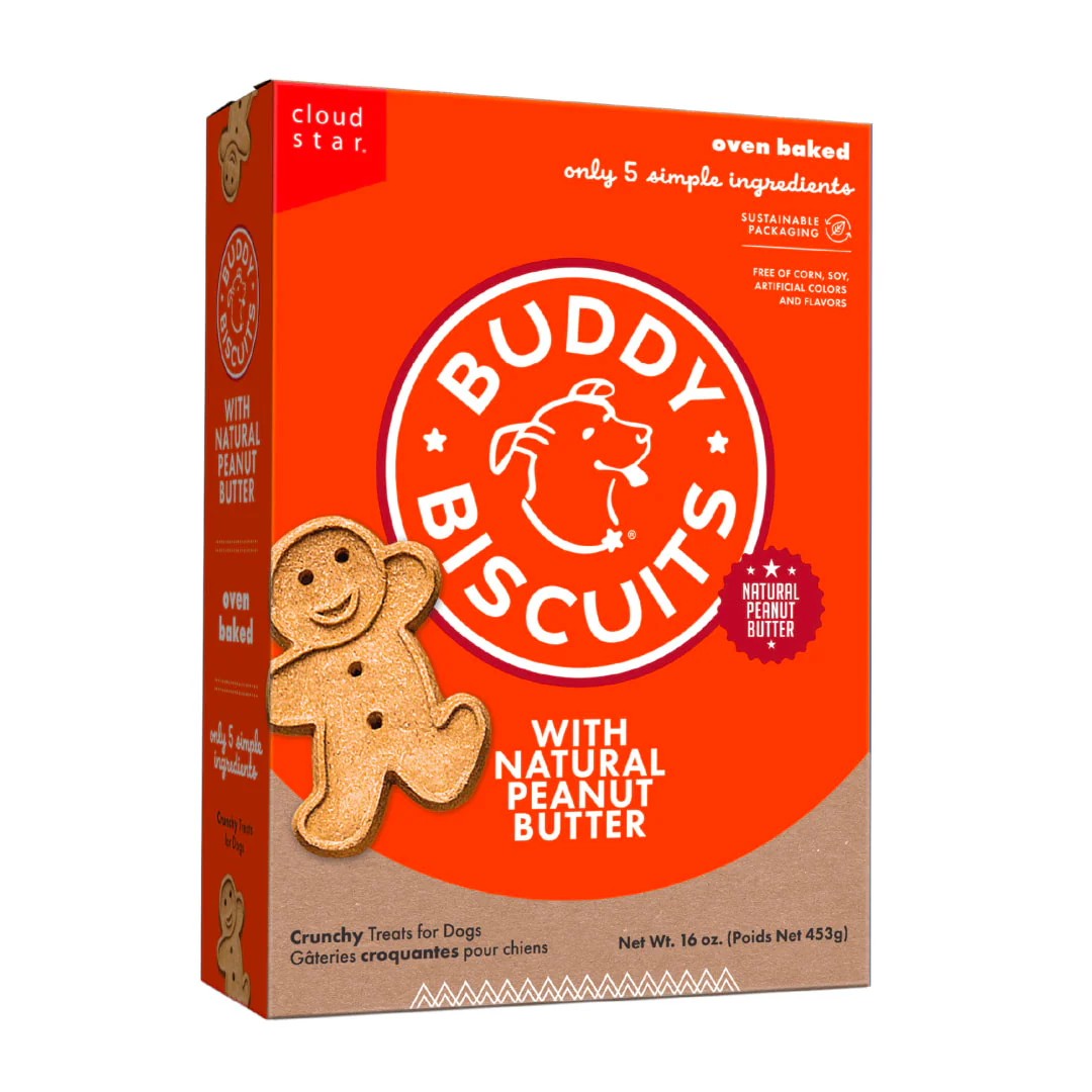 Cloud Star Buddy Biscuits Crunchy Dog Treats, Peanut Butter, 16 oz. Box - Image 1