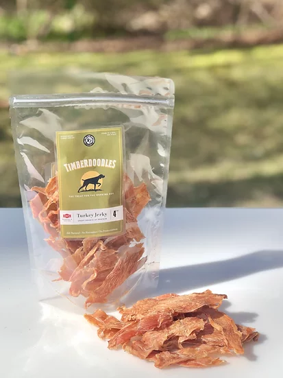 Timberdoodles Jerkey Treat for Dogs 4oz Turkey - Image 1