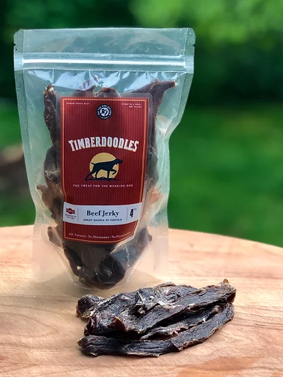 Timberdoodles Jerkey Treat for Dogs 4oz Beef - Image 1