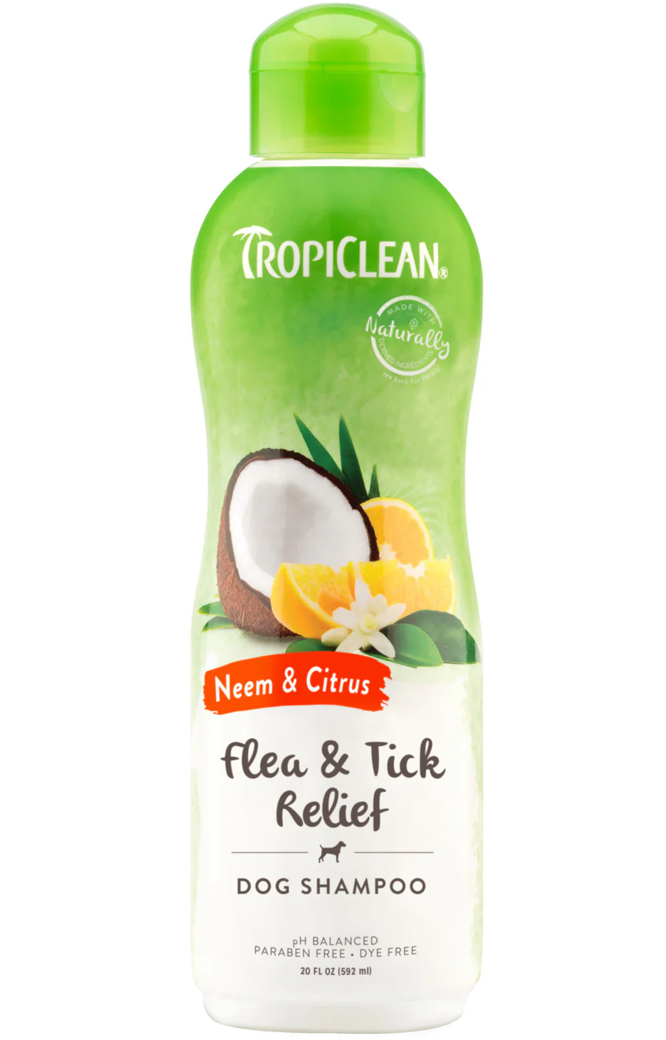 TropiClean Neem & Citrus Flea & Tick Relief Shampoo for Dogs, 20oz - Image 1