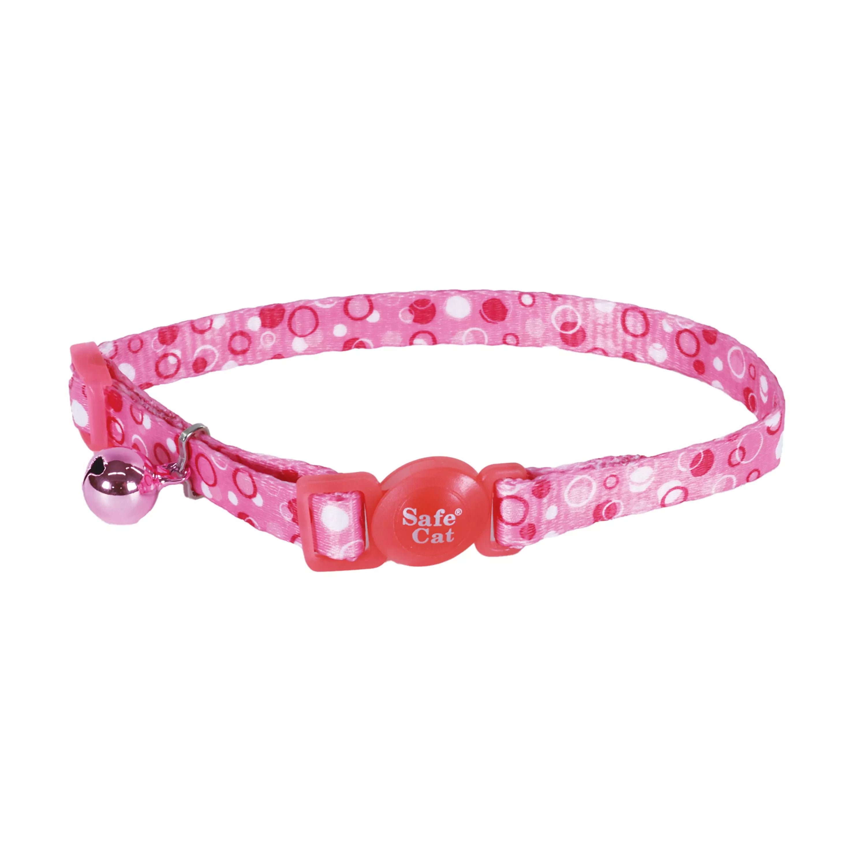 Coastal Safe Cat 3/8in Wide 8-12in Breakaway Collar Pink Dots - Image 1
