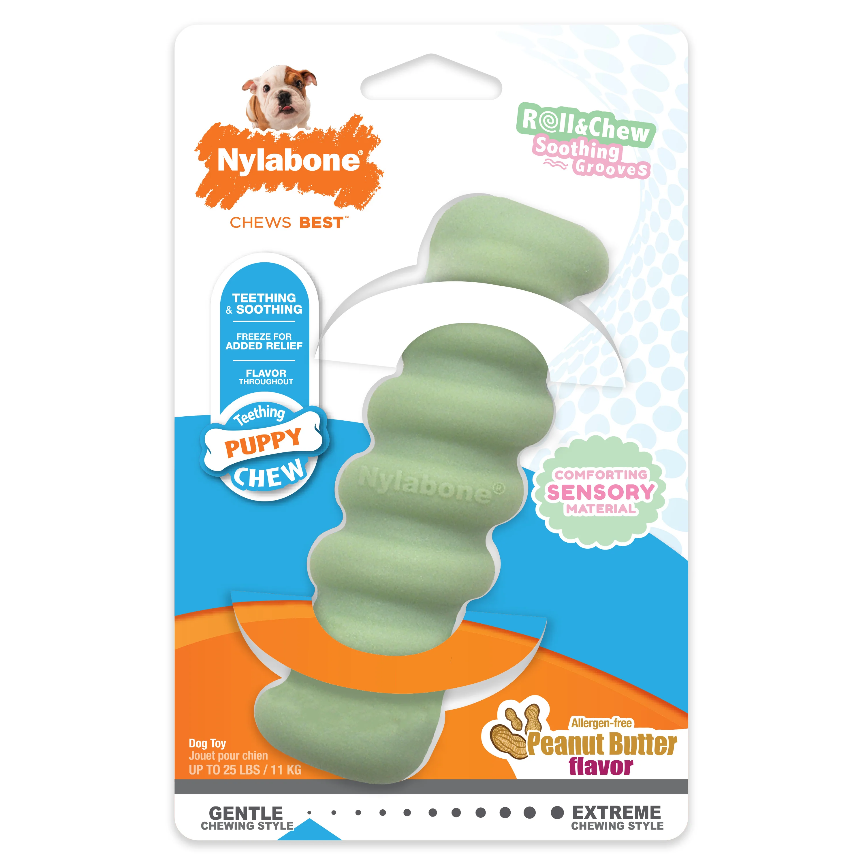 Nylabone Sensory Material Puppy Teething Toys Bundle Peanut Butter Small/Regular - Image 1