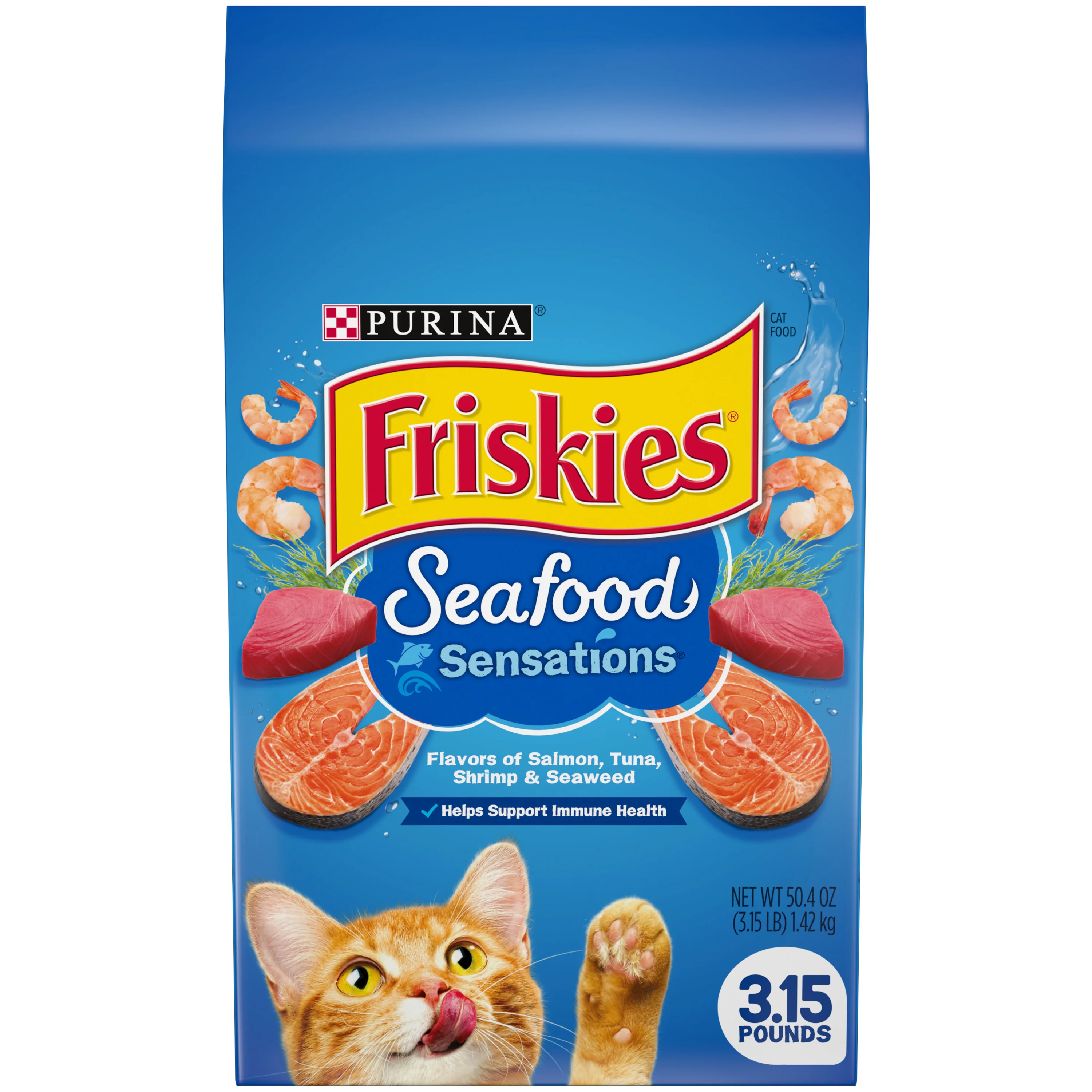 Purina Friskies Dry Cat Food, Seafood Sensations 3.15lb - Image 1