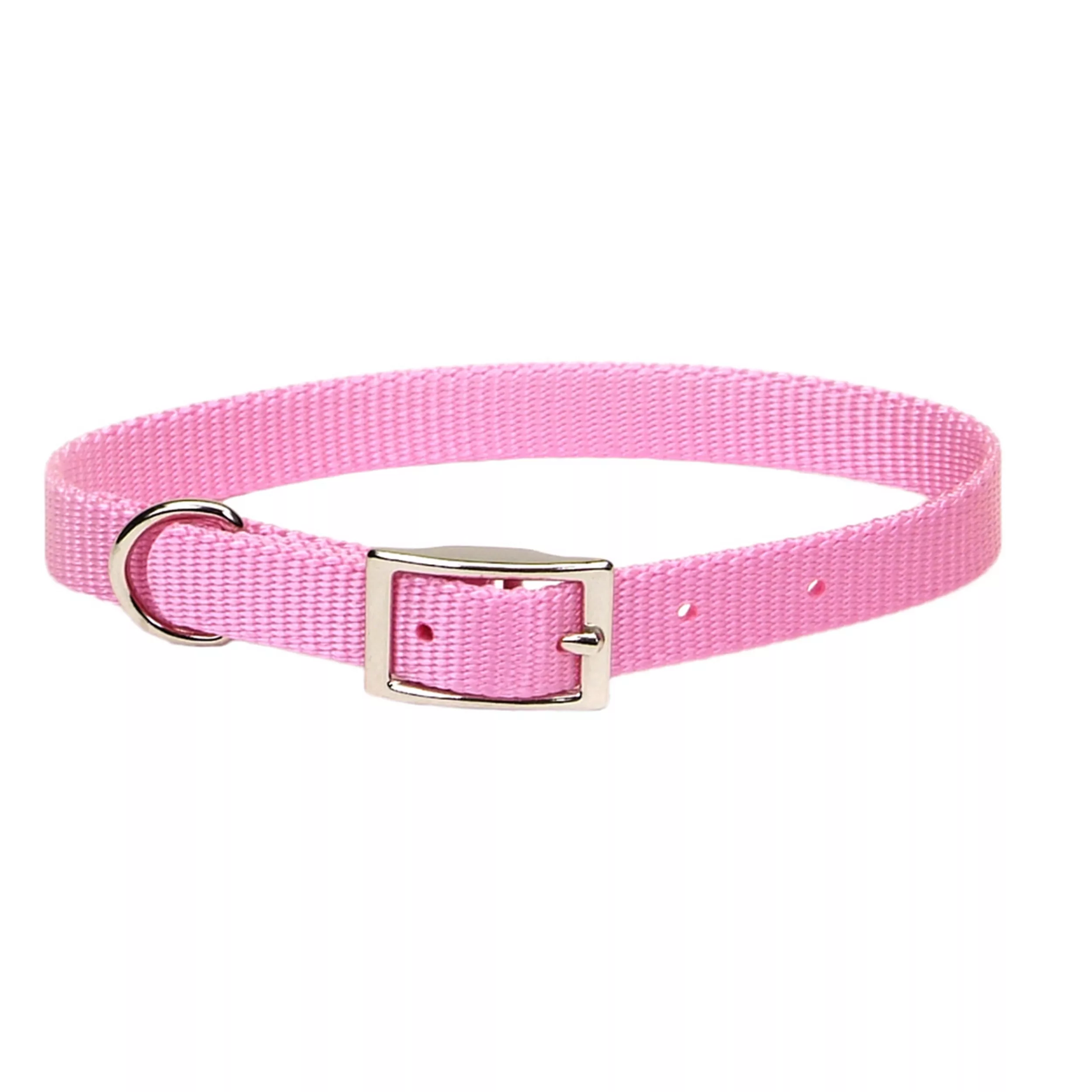 Coastal Single Ply 5/8in Wide 14in Dog Collar Bright Pink - Image 1