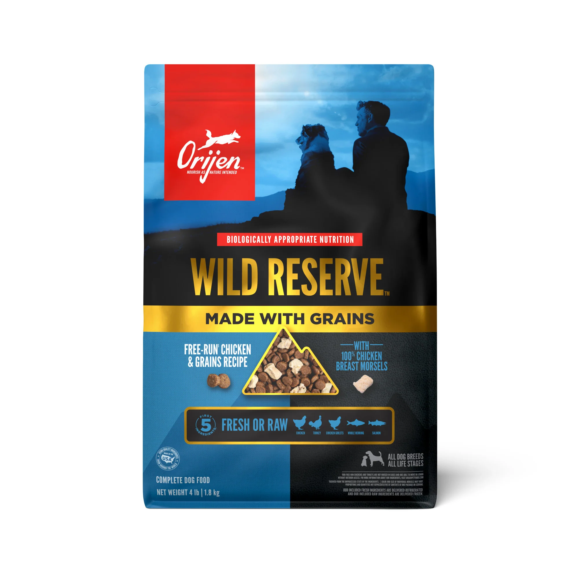 Orijen Dry Dog Food Wild Reserve Free-Run Chicken & Grains Recipe 4lb - Image 1