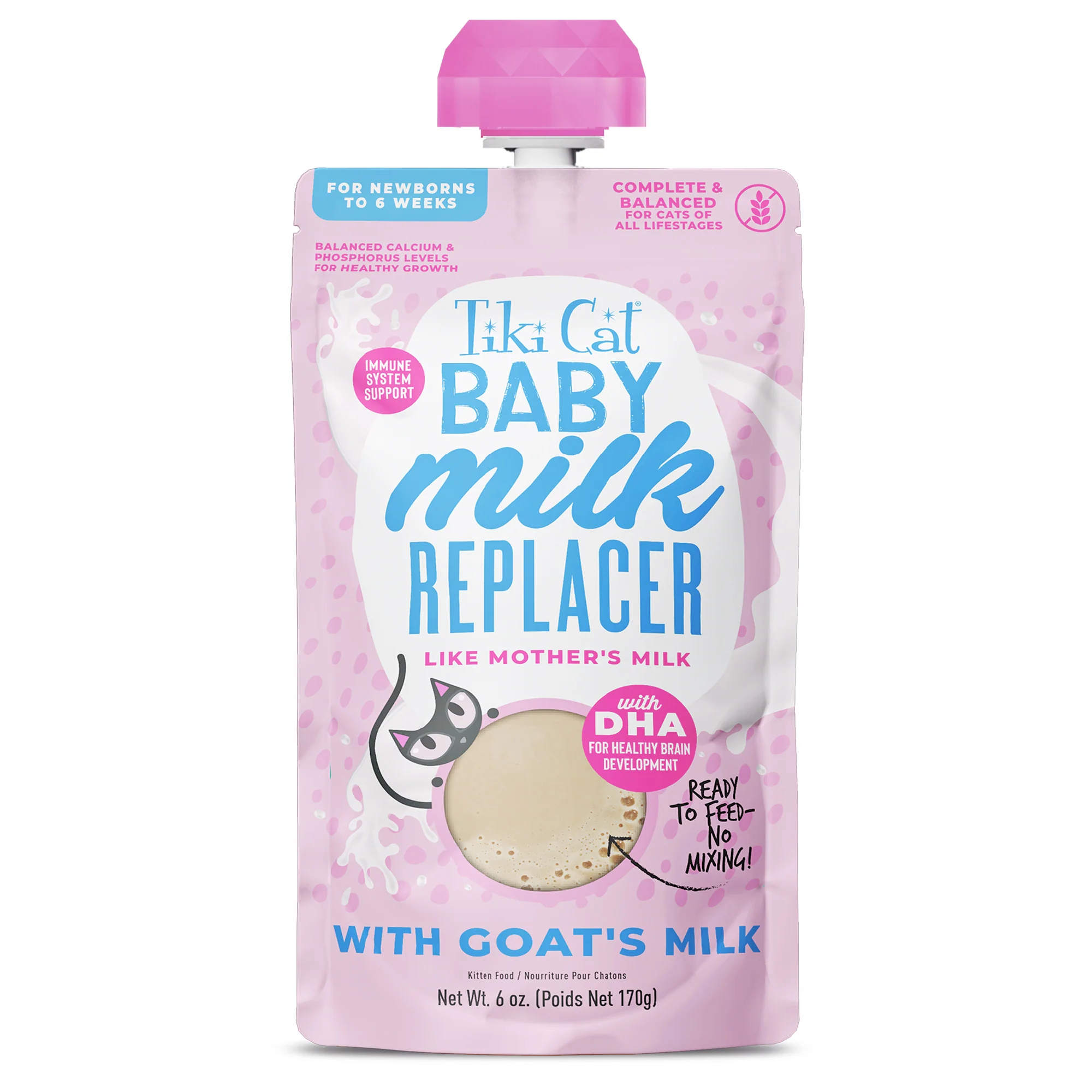 Tiki Cat Baby Milk Replacer, Goat Milk, 6 oz. Spout Pouch - Image 1