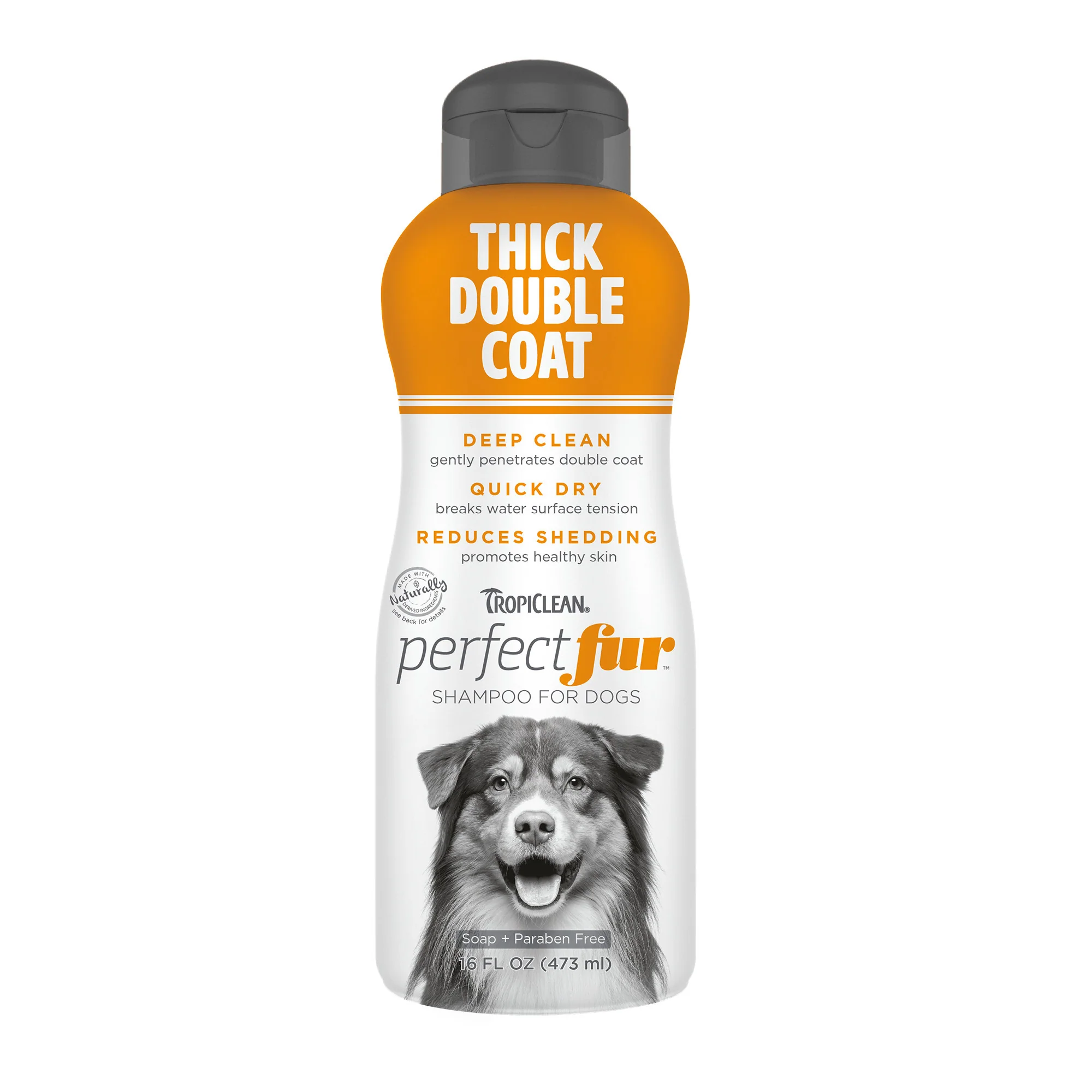 TropiClean PerfectFur Thick Double Coat Shampoo for Dogs, 16oz - Image 1