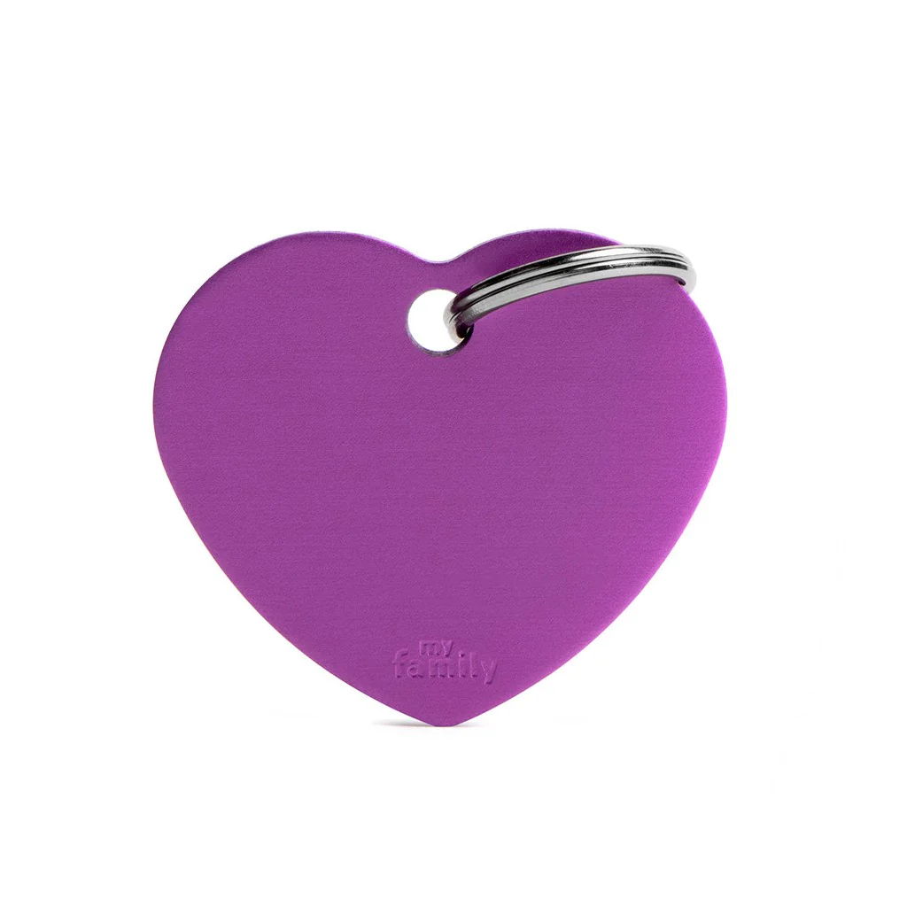 My Family ID Basic Big Aluminum Purple Heart ID Tag - Image 1