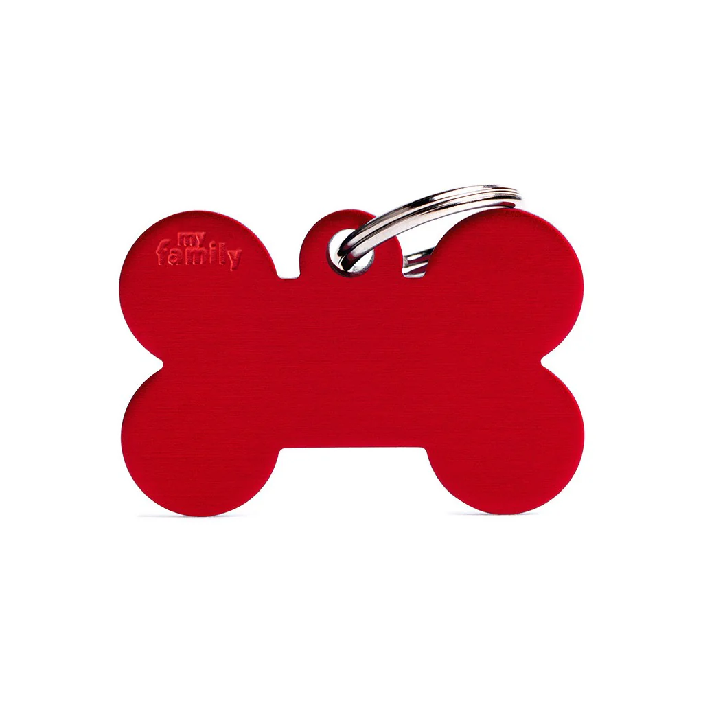 My Family ID Aluminum Red Bone Tag, Large - Image 1