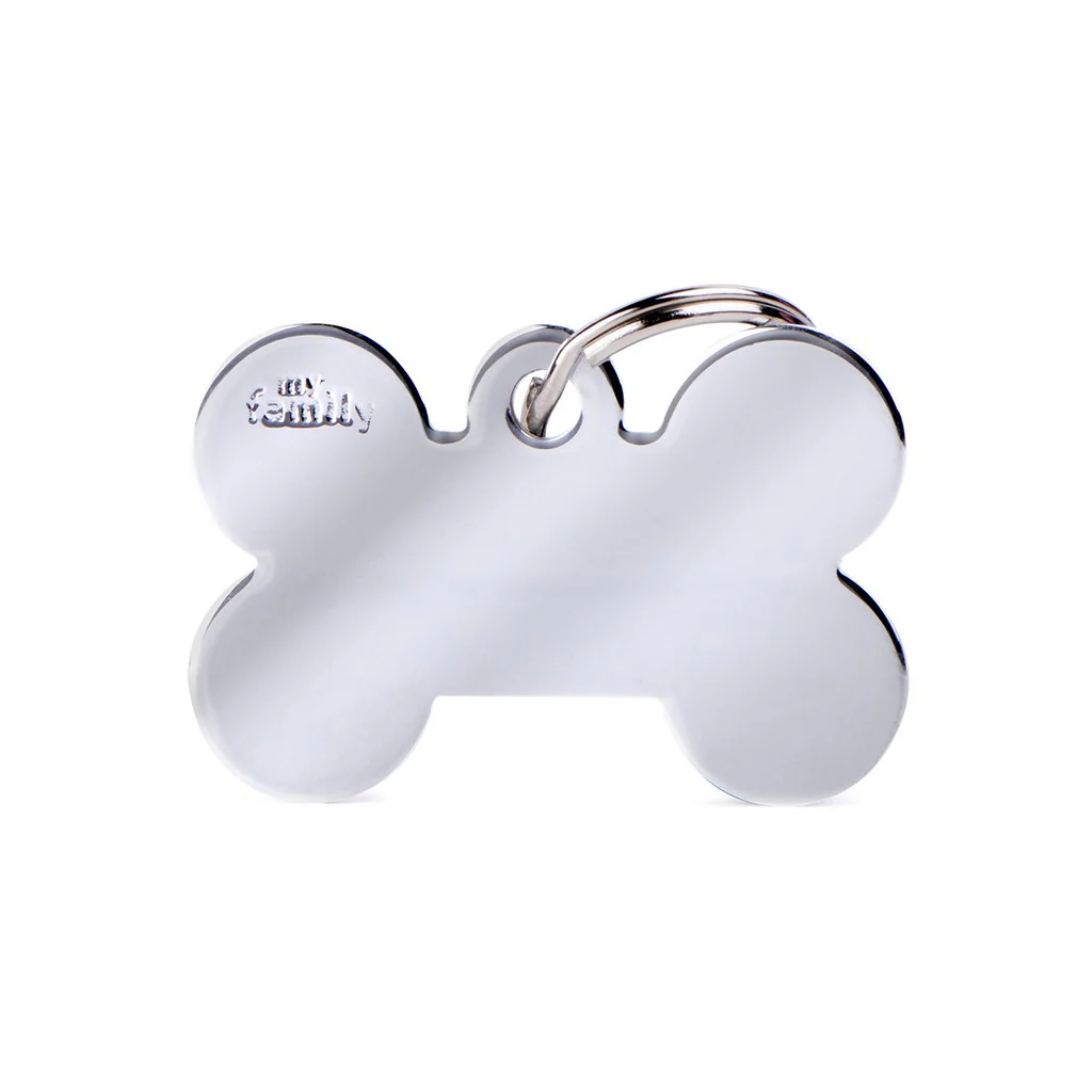 My Family ID Basic Big Bone ID Tag in Chrome-Plated Brass - Image 1