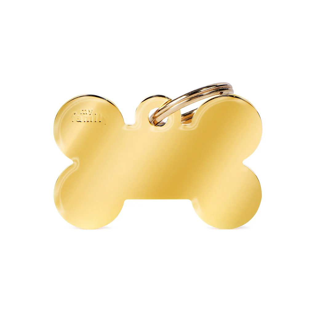 My Family ID Basic Big Bone ID Tag in Gold-Plated Brass - Image 1