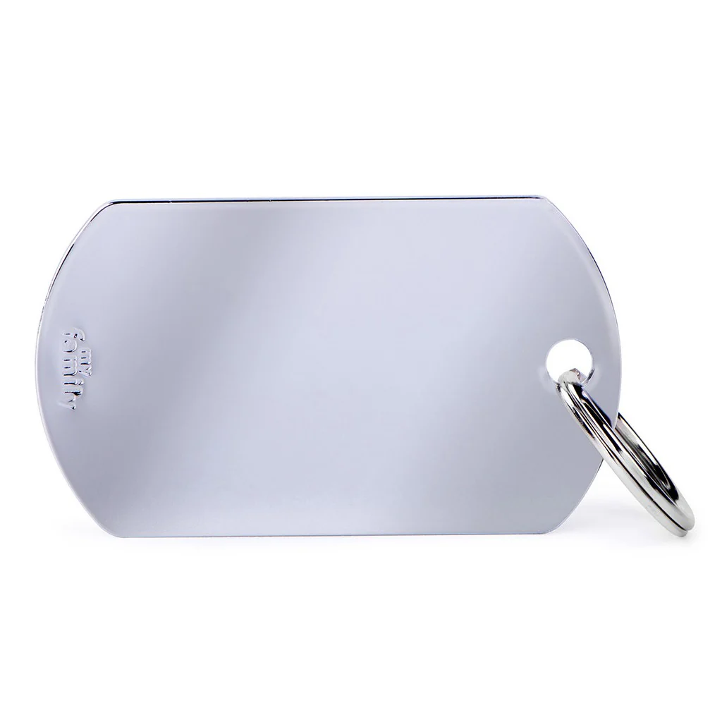 My Family ID Basic Big Military ID Tag in Chrome-Plated Brass - Image 1