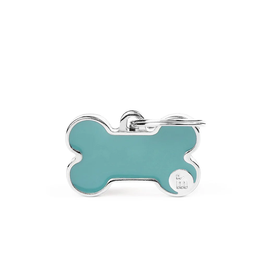My Family ID Basic Handmade Small Light Blue Bone ID Tag - Image 1