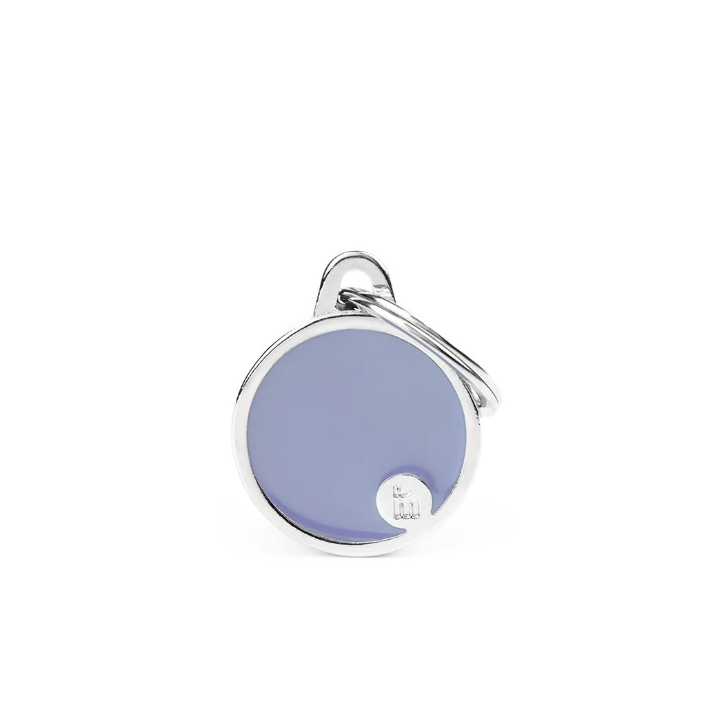 My Family ID Basic Handmade Small Lilac Circle ID Tag - Image 1