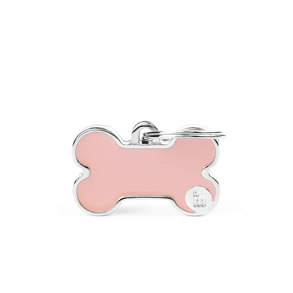 My Family ID Basic Handmade Small Pink Bone ID Tag - Image 1