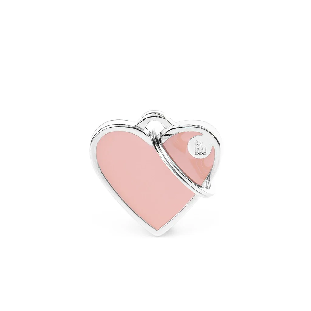My Family ID Basic Handmade Small Pink Heart ID Tag - Image 1