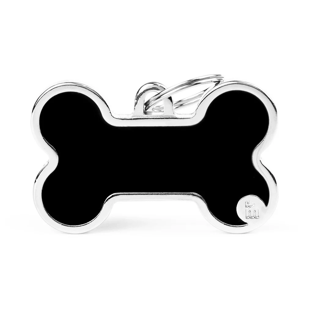 My Family ID Basic Handmade XL Black Bone ID Tag - Image 1