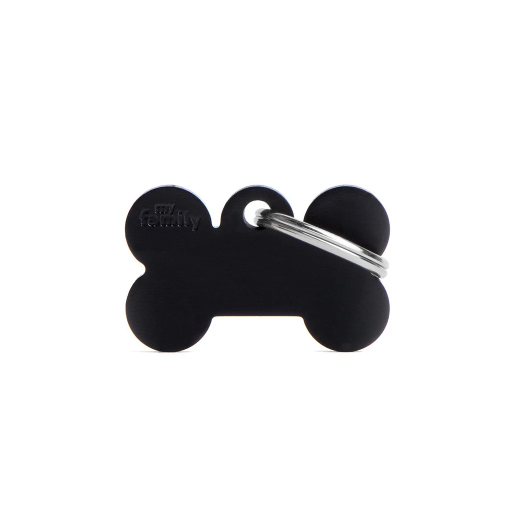 My Family ID Aluminum Black Bone Tag, Small - Image 1