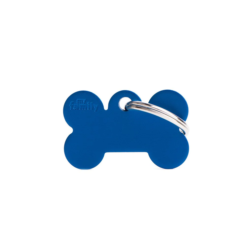 My Family ID Aluminum Blue Bone Tag, Small - Image 1