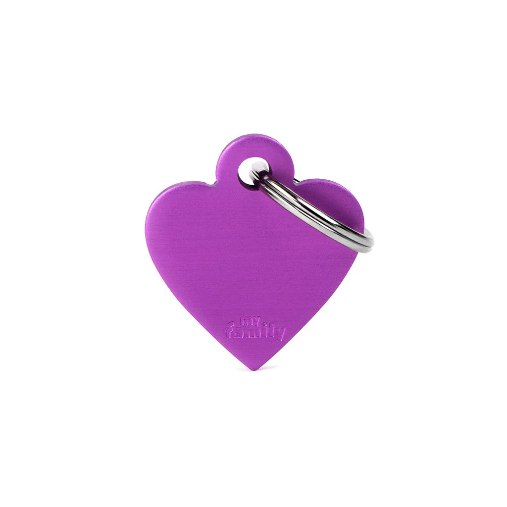 My Family ID Basic Small Aluminum Purple Heart ID Tag - Image 1