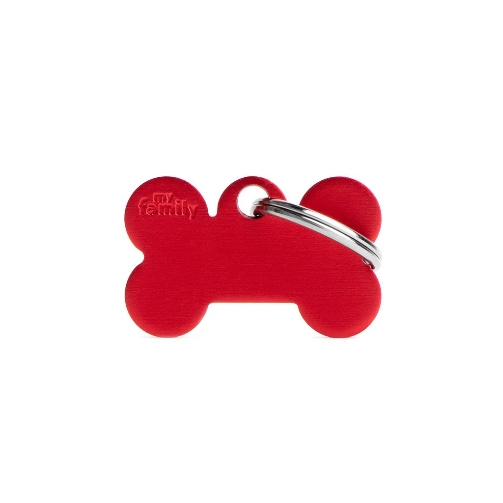 My Family ID Aluminum Red Bone Tag, Small - Image 1