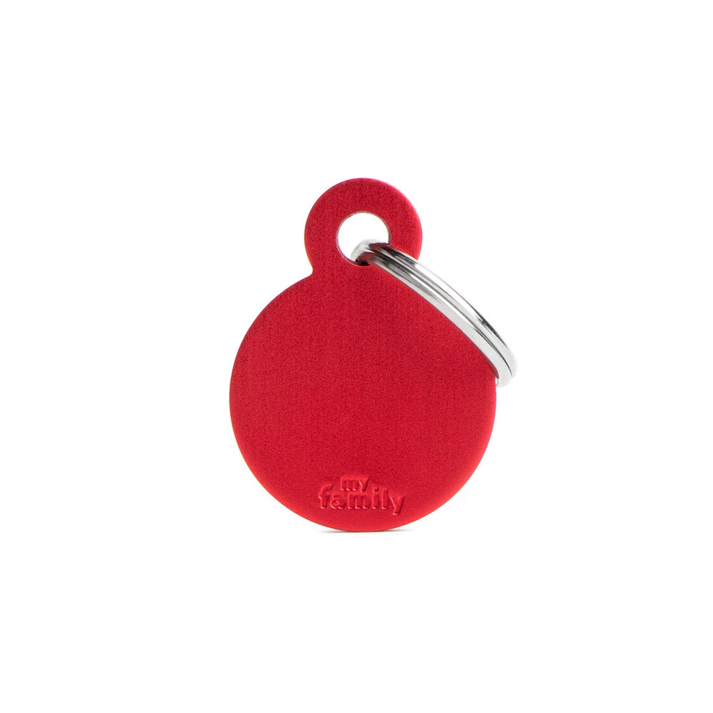 My Family ID Basic Small Aluminum Red Circle ID Tag - Image 1
