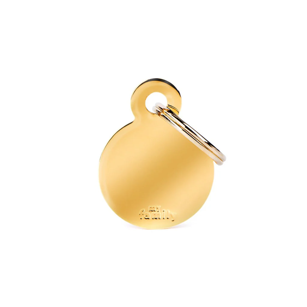 My Family ID Basic Small Bone ID Tag in Gold-Plated Brass - Image 1