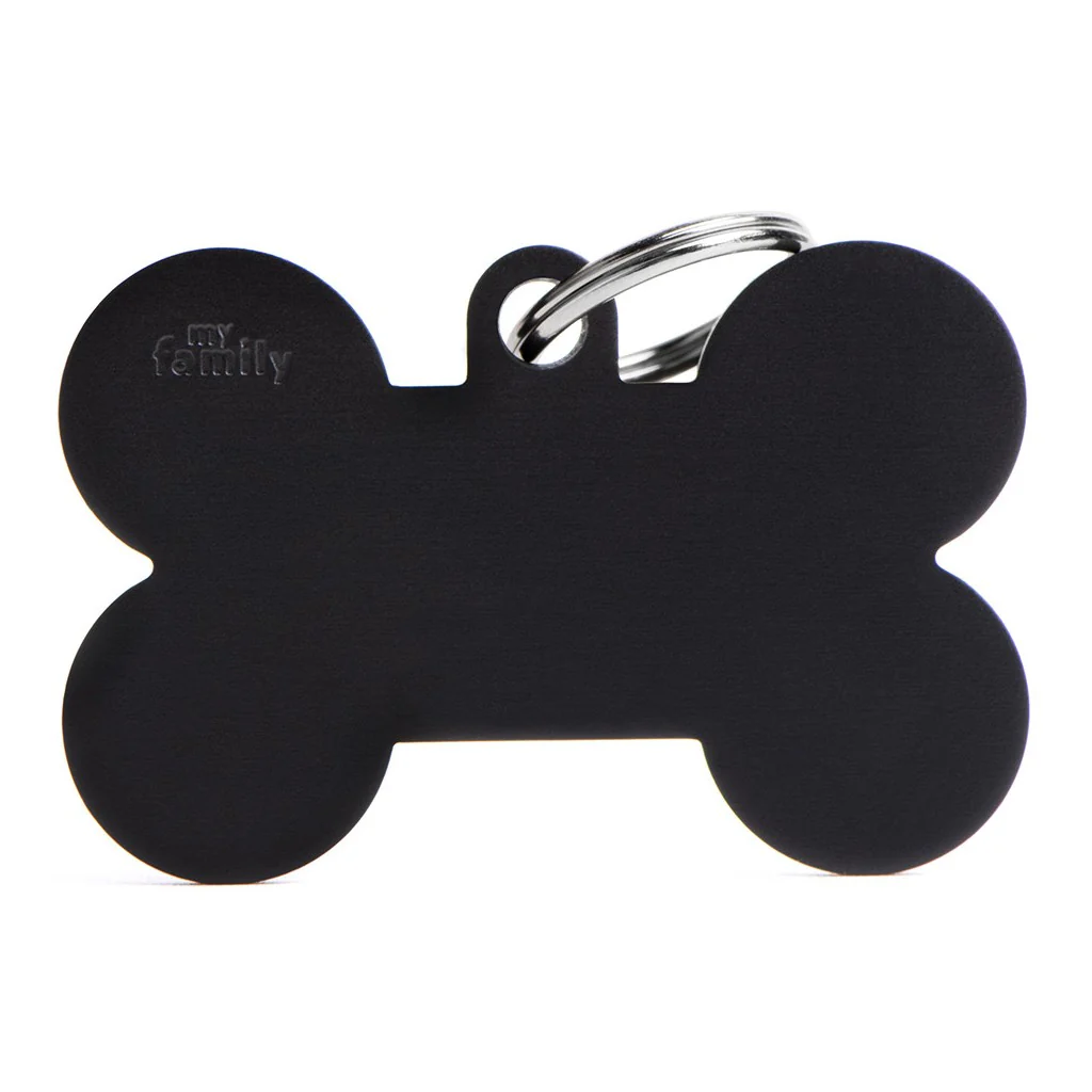 My Family ID Basic XL Aluminum Black Bone ID Tag - Image 1