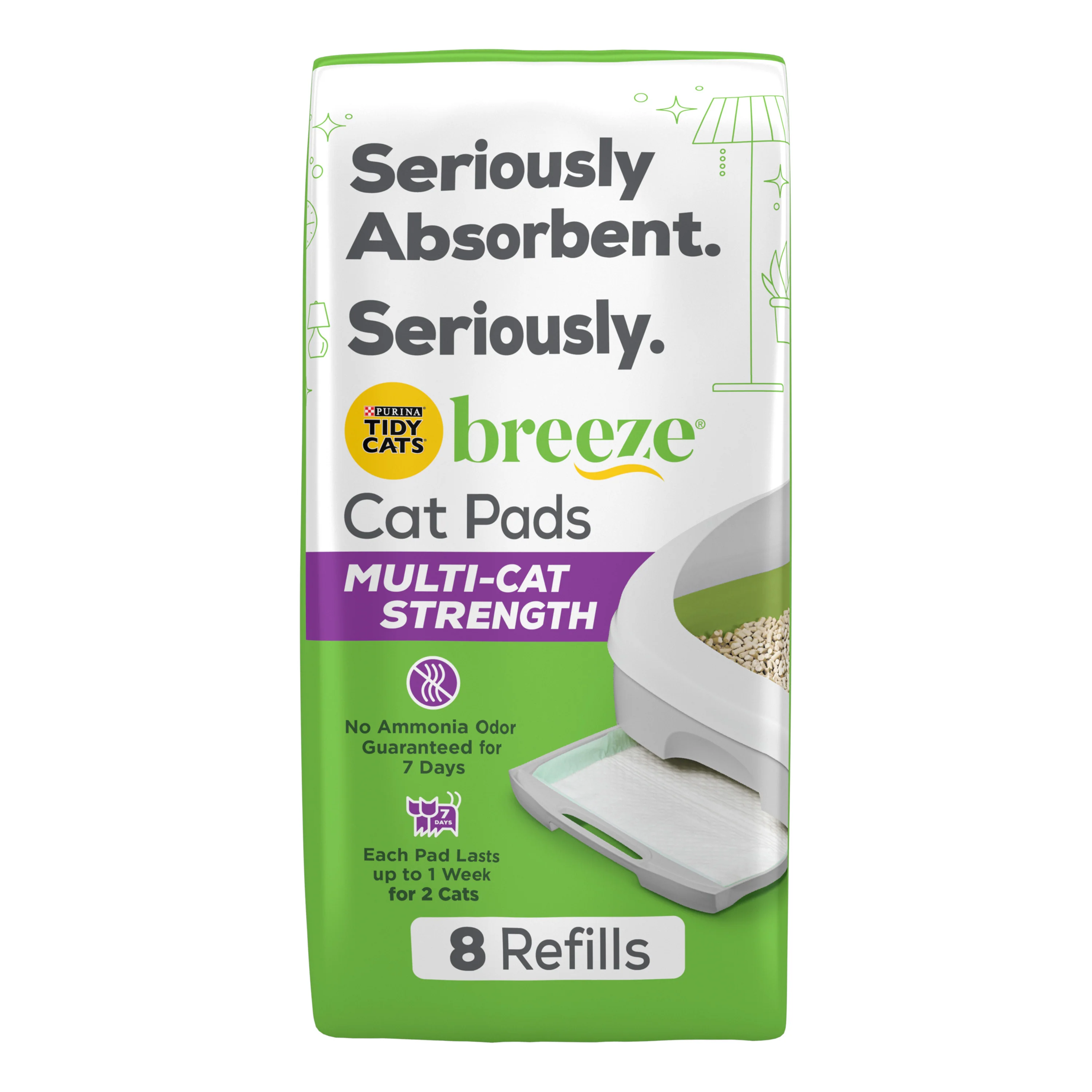 Tidy Cats Cat Litter Breeze Pads Refill Pack Multi Cat Litter Pads 8ct - Image 1