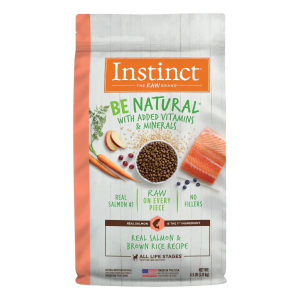 Instinct Be Natural Real Salmon & Brown Rice Recipe Dry Dog Food 4.5lb Bag - Image 1