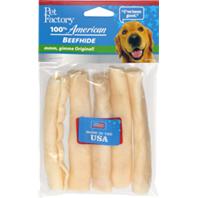 Pet Factory 100% American Beefhide Clear Basted Peanut Butter Chips Chews Dog Treat, 4 Oz - Image 1