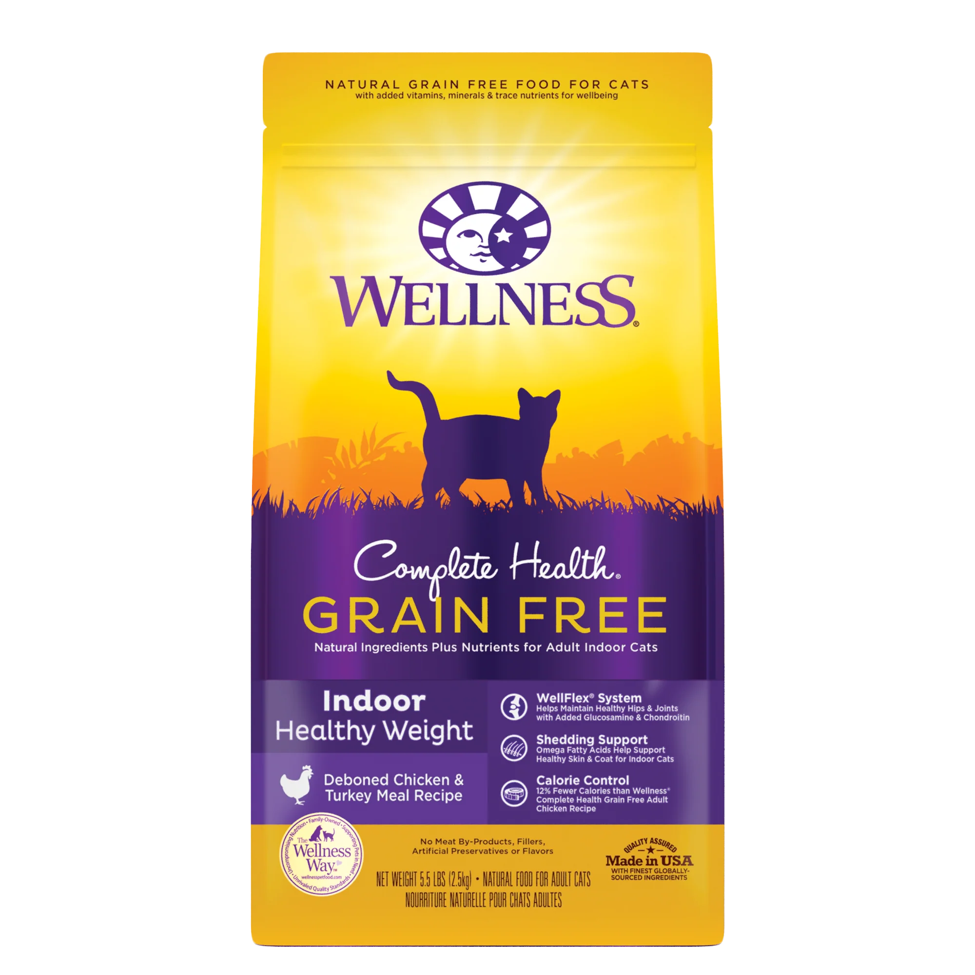 Wellness Complete Health Grain-Free Indoor Healthy Weight Chicken Recipe Dry Cat Food 5.5lb Bag - Image 1