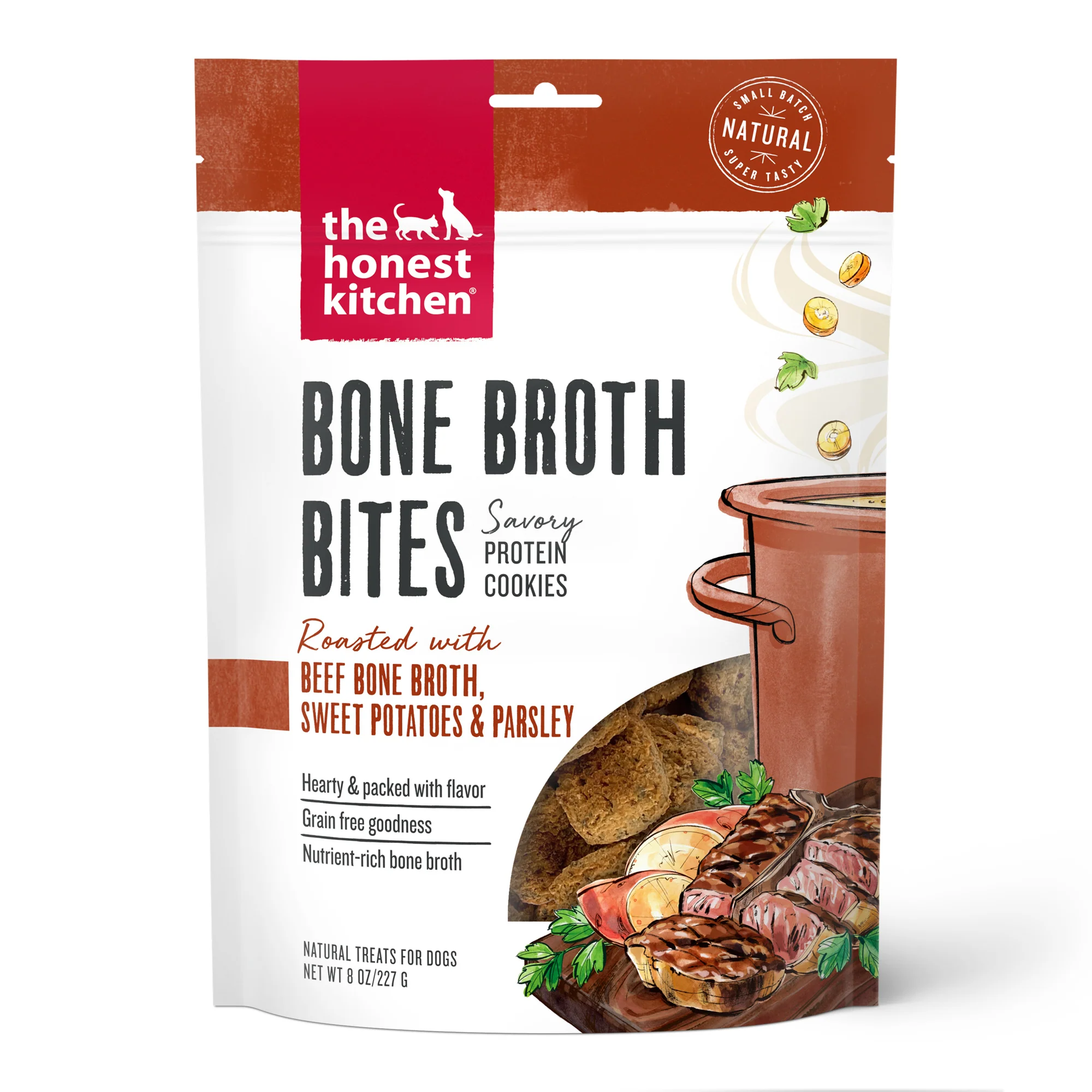 The Honest Kitchen Bone Broth Bites: Roasted with Beef Bone Broth & Sweet Potatoes, 8oz - Image 1
